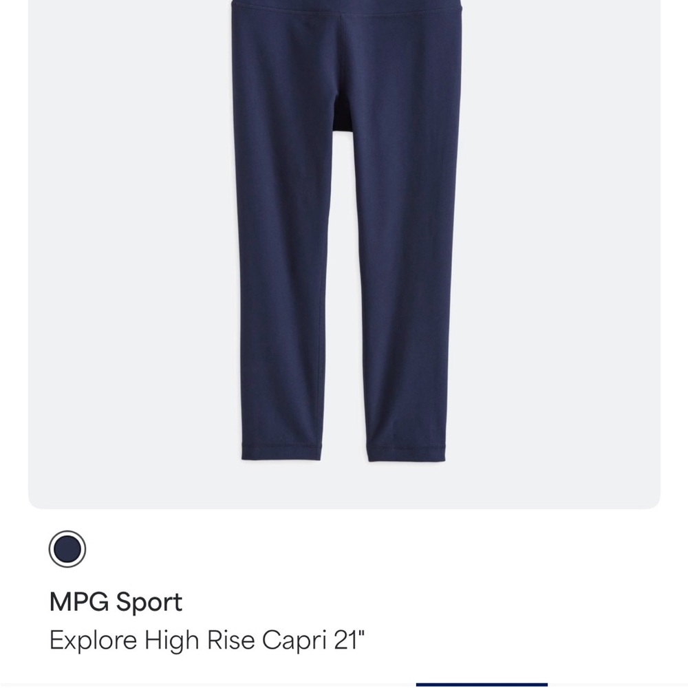 MPG Sport 21” Capri high rise legging in Navy LIKE NEW Size S